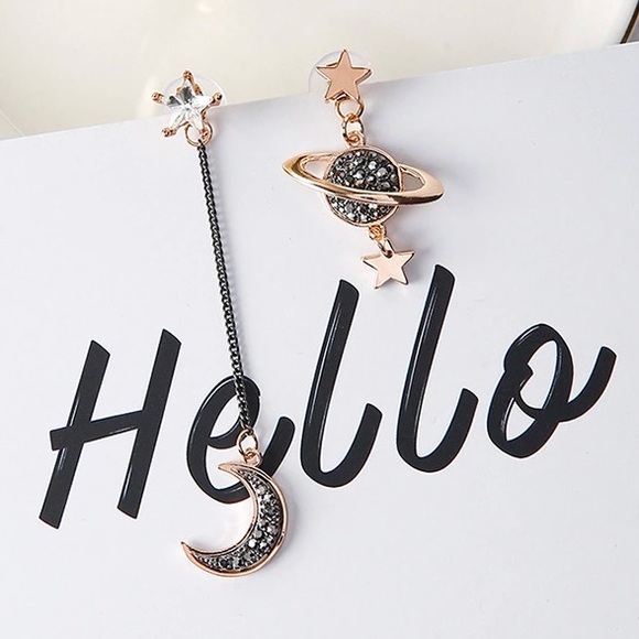 🔄🆕 ALYA Asymmetrical Drop Earrings - Picture 2 of 7